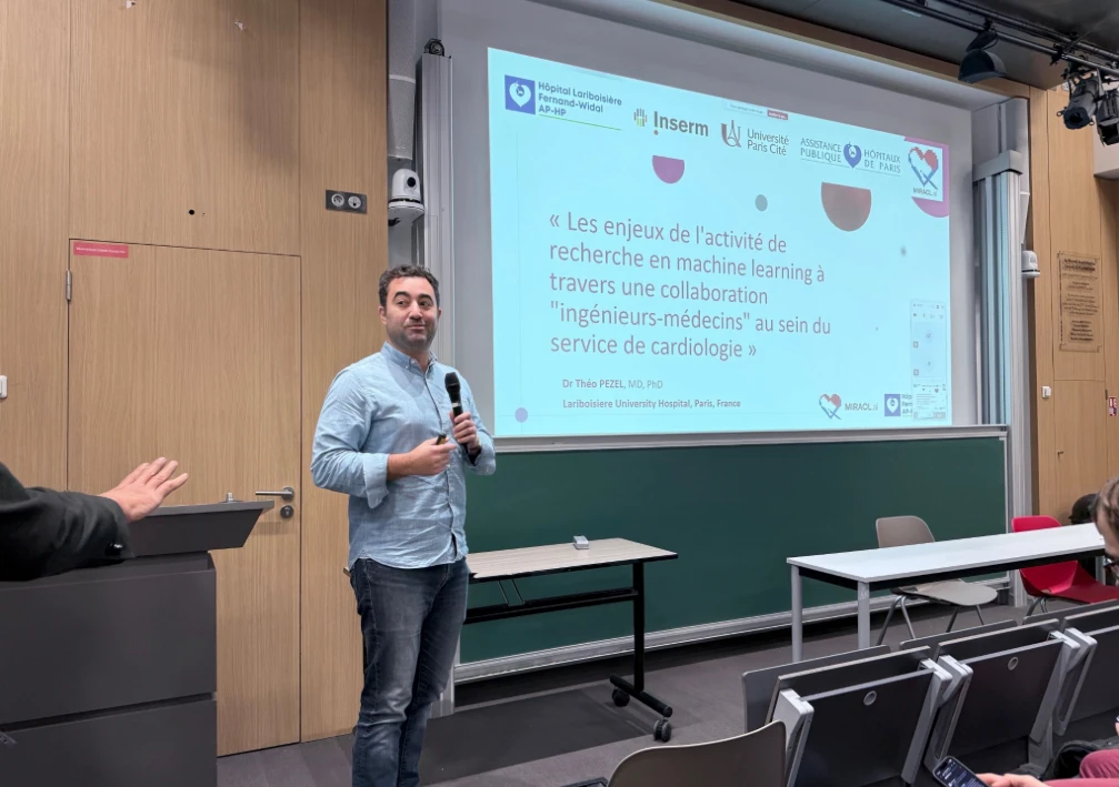 Théo Pezel présente la collaboration ingénieurs-médecins en cardiologie